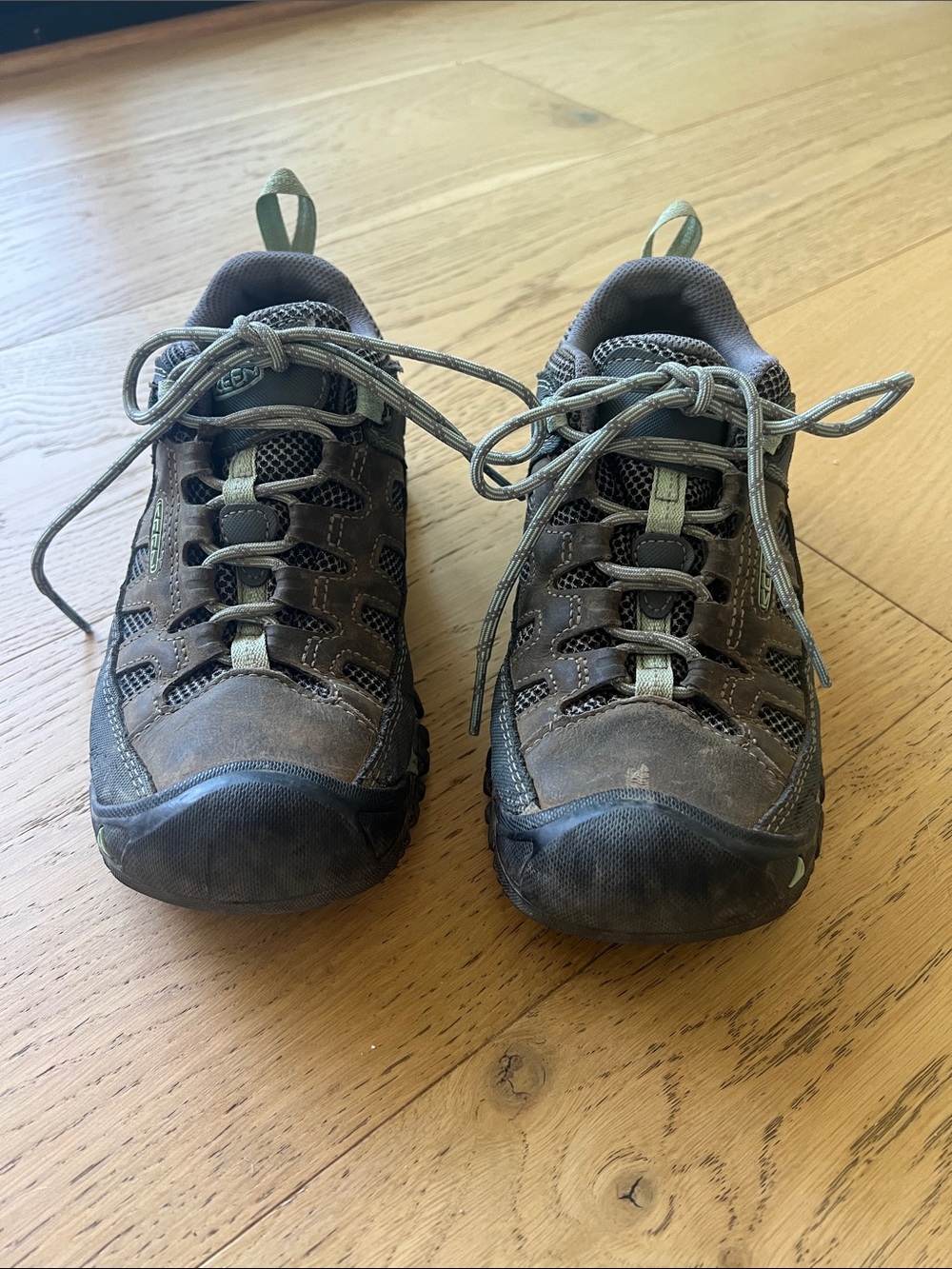 Keen Women's Grey and Light Blue Lace-Up Hiking Shoes